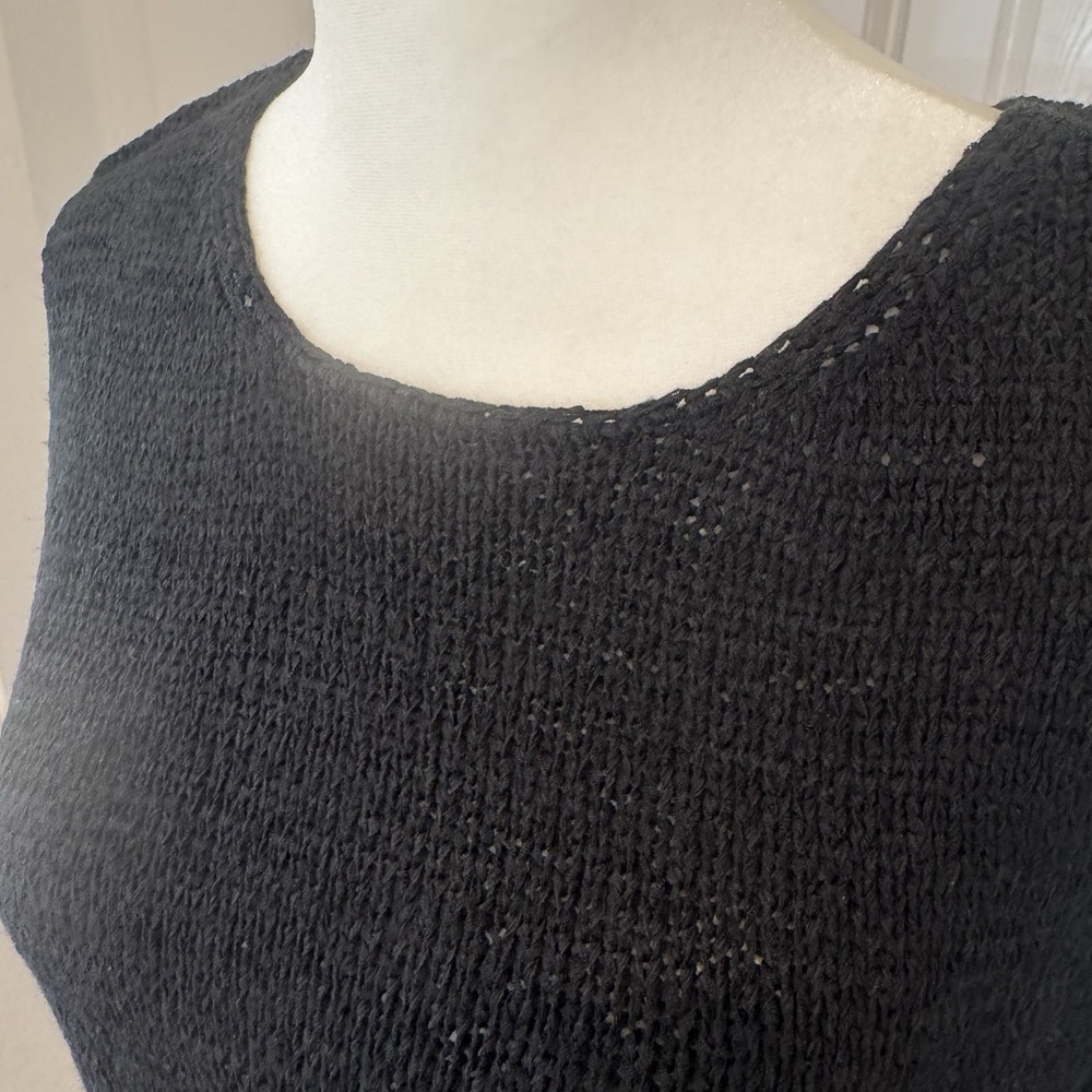 Vtg Josephine Chaus Womens 2 Pc Summery Sweater Set Tank Top Cardigan Black Sz M - Picture 5 of 11